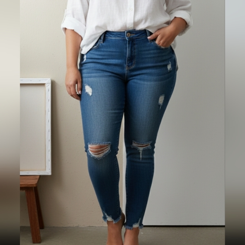 Distressed Blue Women's Jeans
